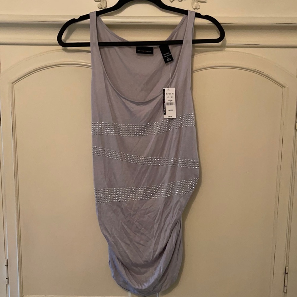 New York and company embellished tank size L NWT